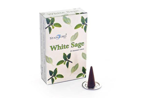 Incense, Oils & Accessories,Incense Cones White Sage Incense Cones