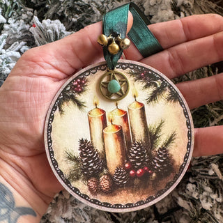 Yuletide Hearth ~ Winter Candle Blessings Plaque