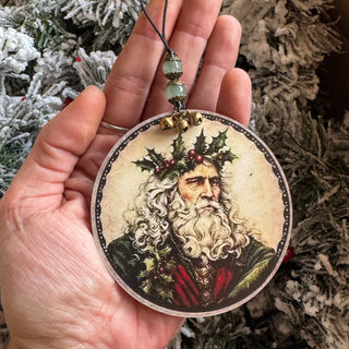 The Holly King ~ Guardian of the Winter Woodland Yule Plaque