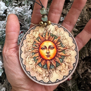 Solstice Sun ~ Yule Blessings Hanging Plaque