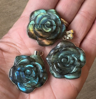 Labradorite Rose Necklace