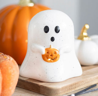 Ghostly Glow Candle Holder ~ Pumpkin Charm Edition