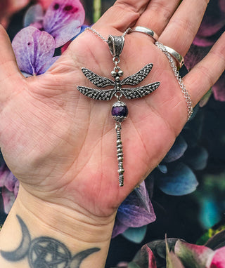 Rainbow Tigers Eye Dragonfly Necklace