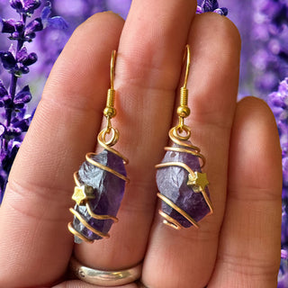 Spiral Bound Amethyst Earrings