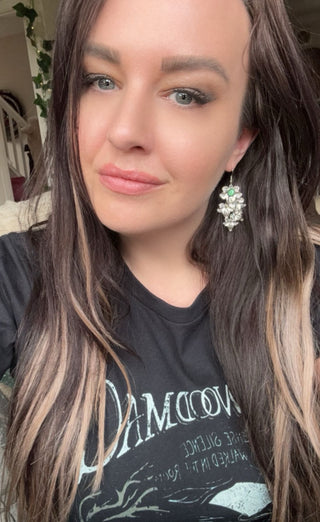 Cats Eye Leaf Cascade Earrings