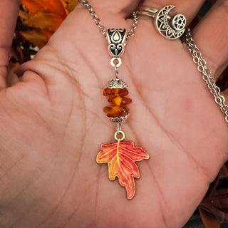 Autumn Whispers Amber Necklace