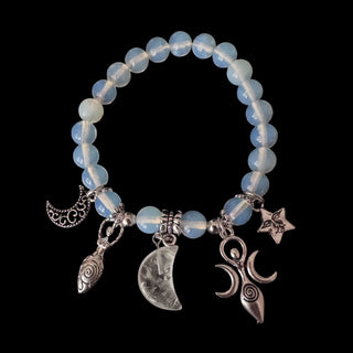Opalite Goddess Crescent Moon Bracelet