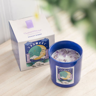 The Moon Amethyst Infused Candle ~ Tranquil Violet