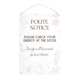 Energy Check Metal Hanging Sign