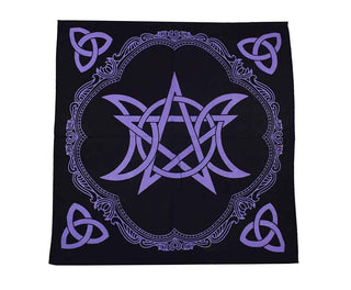 Celtic Knot Pentacle Altar Cloth ~ Black & Purple