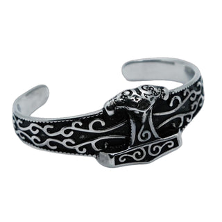 Thors Hammer Cuff Bangle ~ Stainless Steel