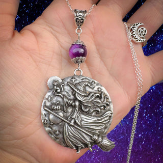 Full Moon Magic Necklace ~ Purple Tigers Eye Crystal