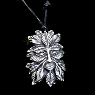 Green Man Pendant ~ Pewter