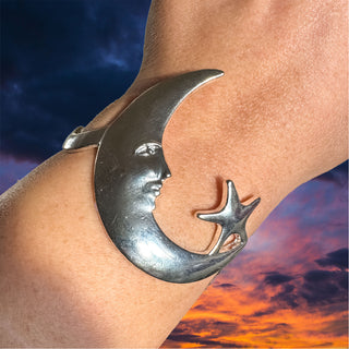 Moon Cradle Cuff Bracelet ~ Gold/Silver Options Available