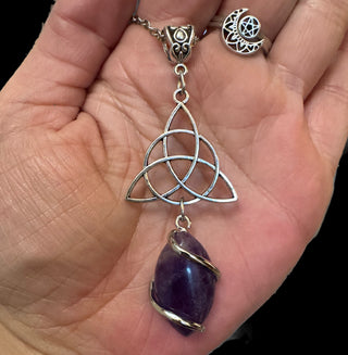 Dreamweaver’s Sight ~ Amethyst & Triquetra Necklace