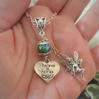 Whispering Fae ~ “I Believe in Fairies” Charm Necklace