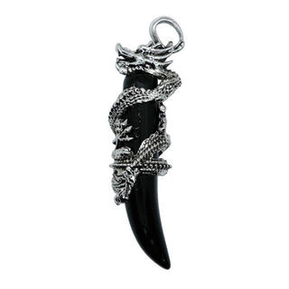 Obsidian Horn Dragon Necklace