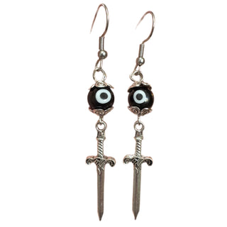Guarded Blade ~ Evil Eye Athame Earrings