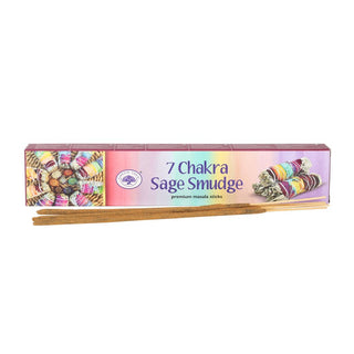 7 Chakra Sage Smudge Incense Sticks ~ Green Tree