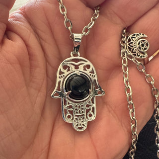 Shadow Shield Hamsa Necklace