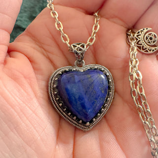 Heart of Lazuli  ~ Open Crystal Heart Necklace