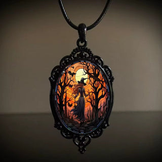 Autumn Forest Witch Cabochon Necklace