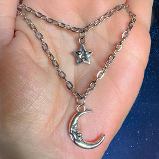 Layered Moon & Star Necklace