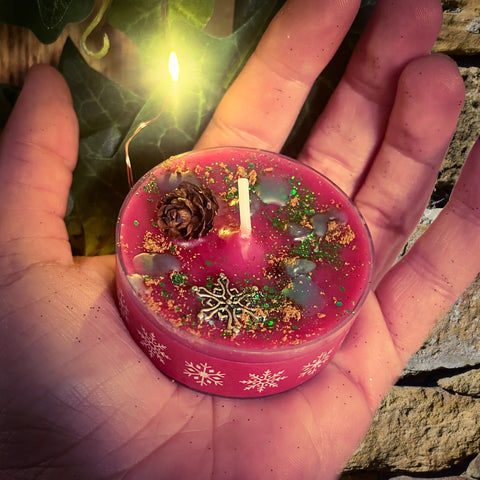 Yule Blessings Loaded Candle
