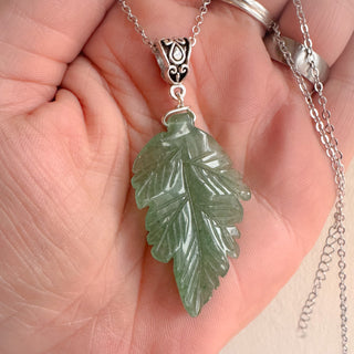 Aventurine Crystal Leaf Necklace