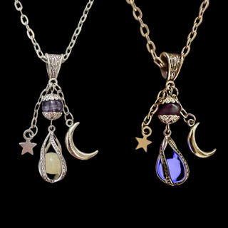 Witchlight ~ Amethyst UV Glow Celestial Necklace