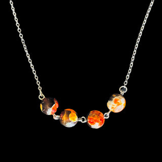 Orange Dragon Vein Agate Necklace