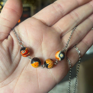 Orange Dragon Vein Agate Necklace