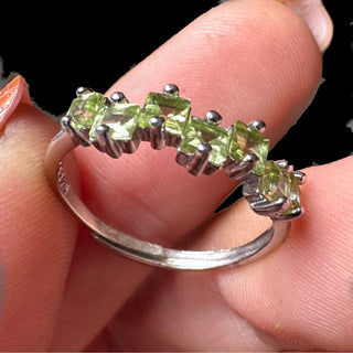 Peridot Sterling Silver Adjustable Ring