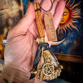 The Blessing Bells Besom ~ Cinnamon, Sage & Citrine Crystal