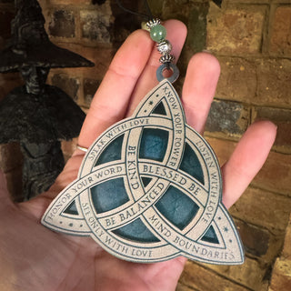 Threefold Blessing ~ Aventurine Triquetra Plaque