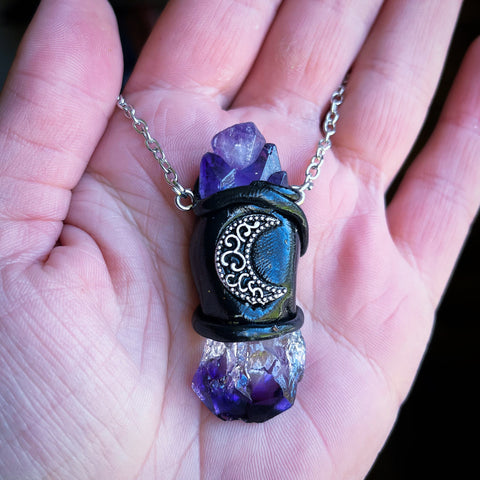 Positive Energy Cluster Moon Necklace