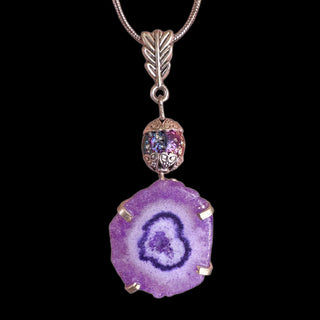 Violet Portal ~ Solar Quartz Aura Necklace