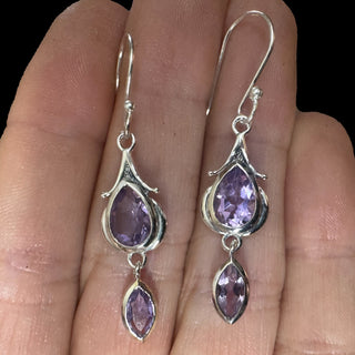 Amethyst Reverie ~ Sterling Silver Amethyst Drop Earrings