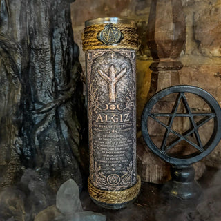 Algiz – Elder Futhark Runic Protection Spell Candle