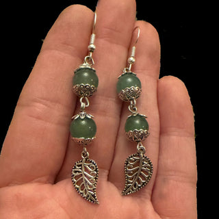 Aventurine Leaf Earrings