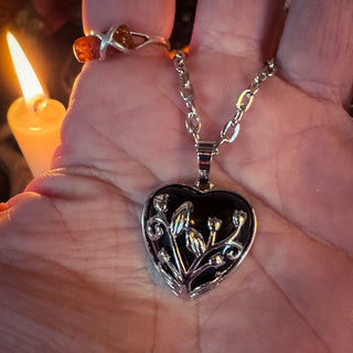 The Midnight Garden ~ Obsidian Heart Necklace