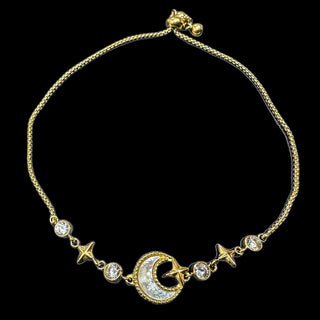 Celestial Reverie ~ Abalone Moon & Stars Bracelet