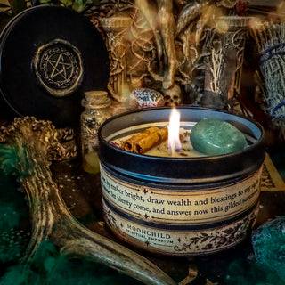 The Gilded Summons ~ Luck, Prosperity & Abundance Spell Candle
