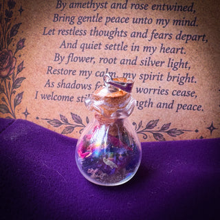 The Witch’s Solace ~ Sterling Silver Anti Anxiety Spell Vial Pendant