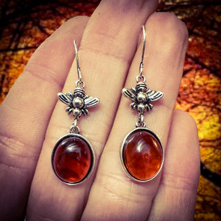 Honey Bee Harvest ~ Amber Bumblebee Earrings