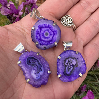 Celestial Bloom ~ Purple Solar Quartz Crystal Necklace