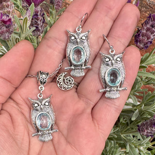 Mystic Gaze Owl Necklace & Earring Set
