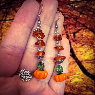 Pumpkin Grove ~ Amber Harvest Earrings