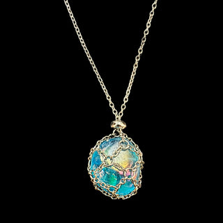 Aqua Aura Chain Link Necklace