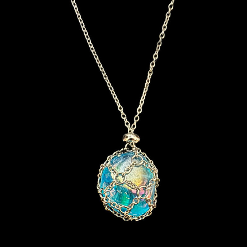 Aqua Aura Chain Link Necklace